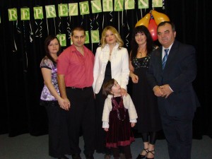 ples v Rovinke,starosta,M.Marienková,Marcela Molnárová s dcérkou a my